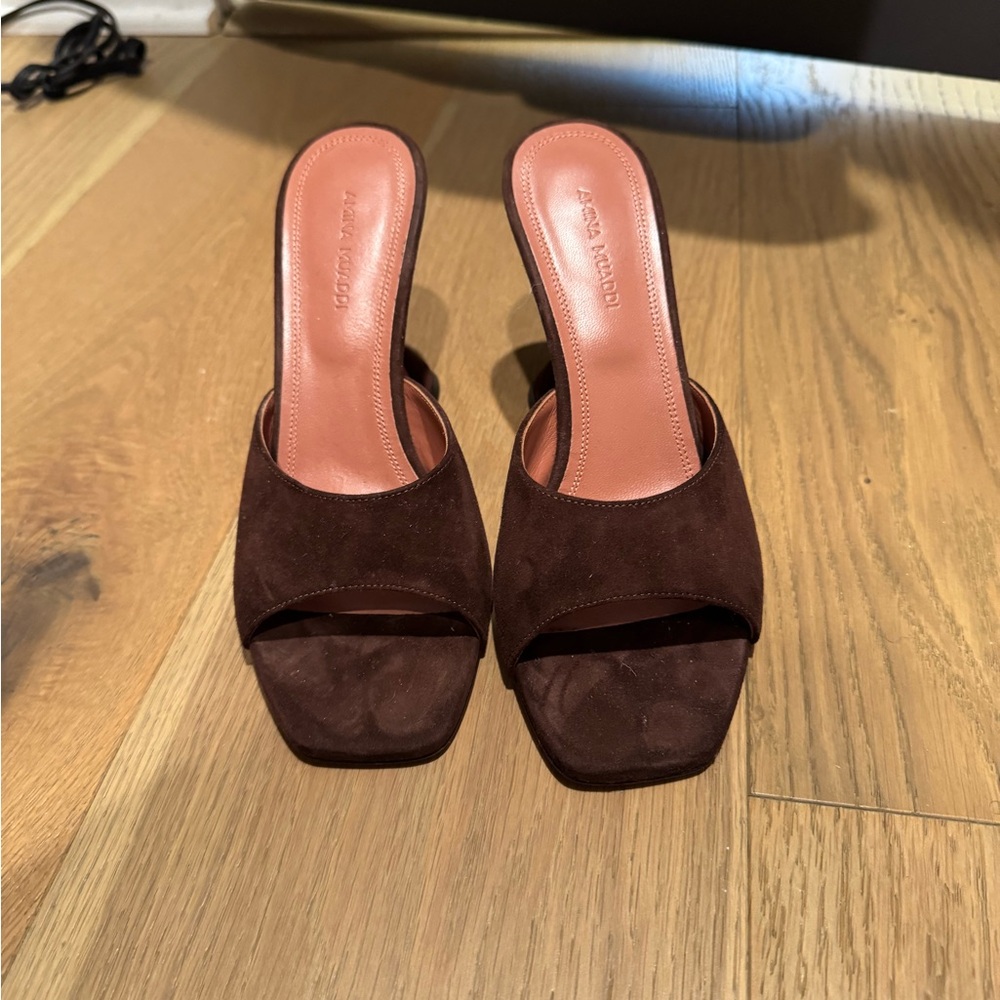 Amina Muaddi Lupita Suede mules